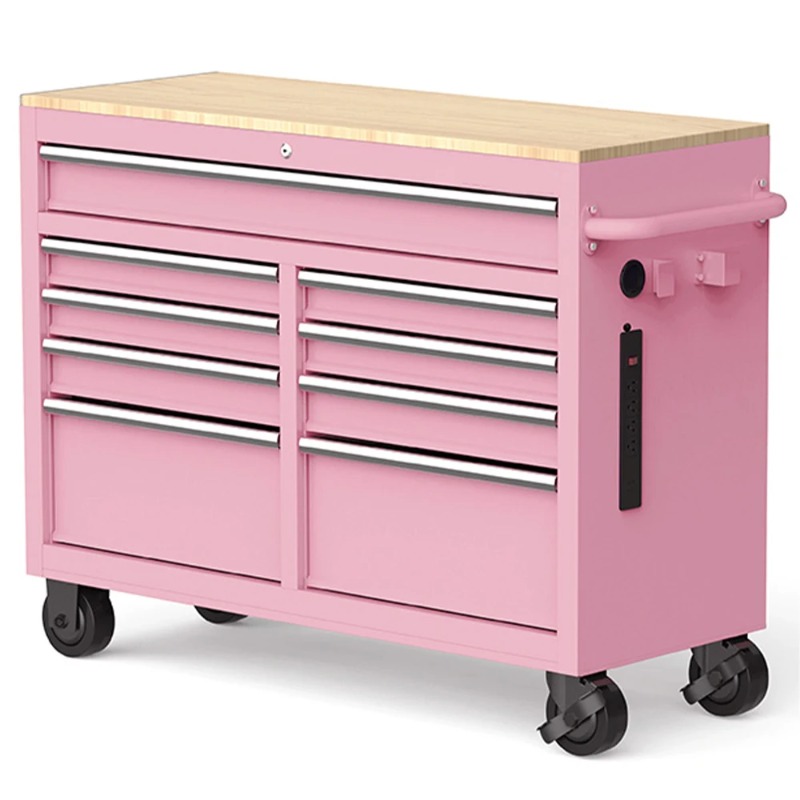 Tools Use In The Workshop - Caja de Herramientas Rosa con Ruedas