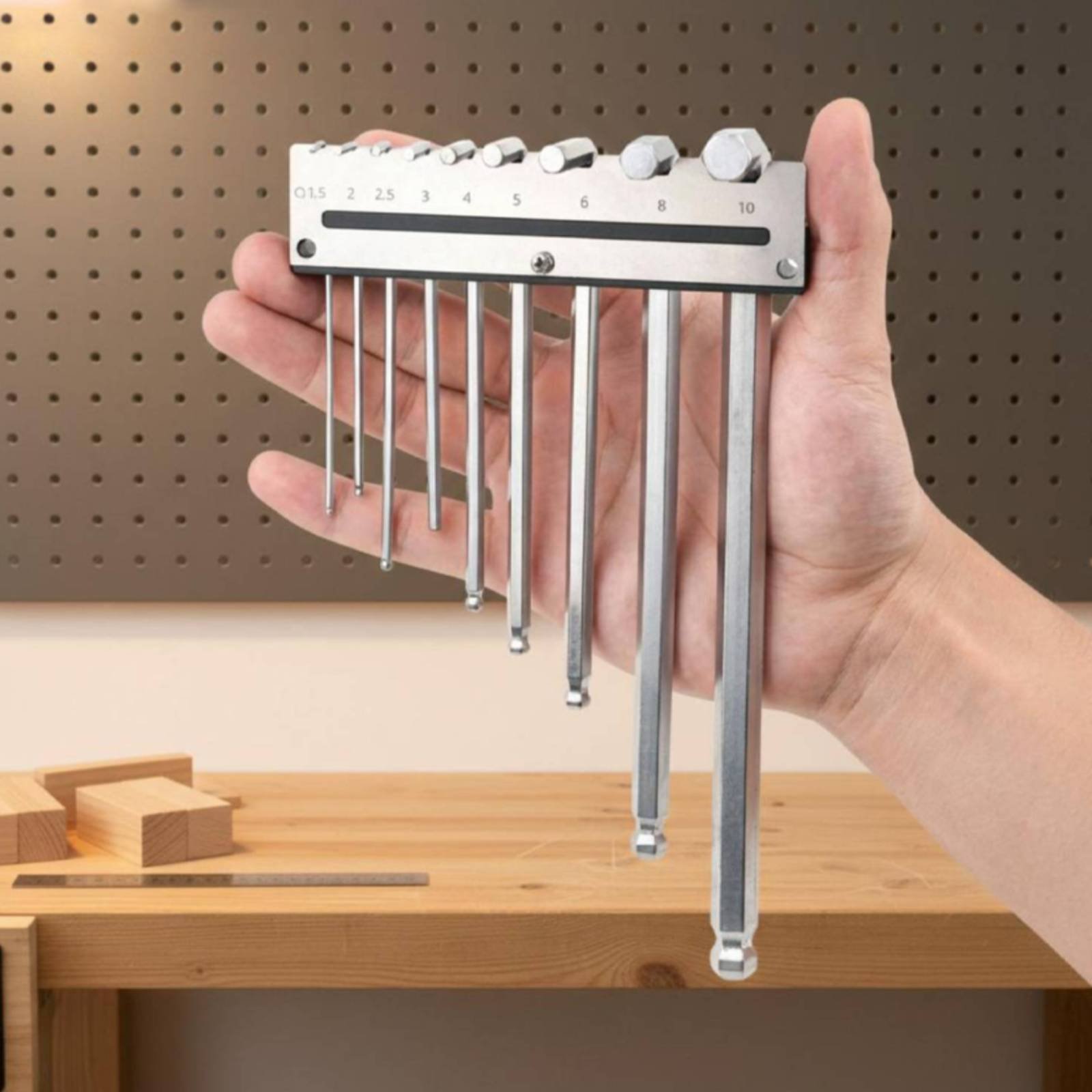 Workshop Tools Organizer - Soporte de pared para llaves hexagonales,
