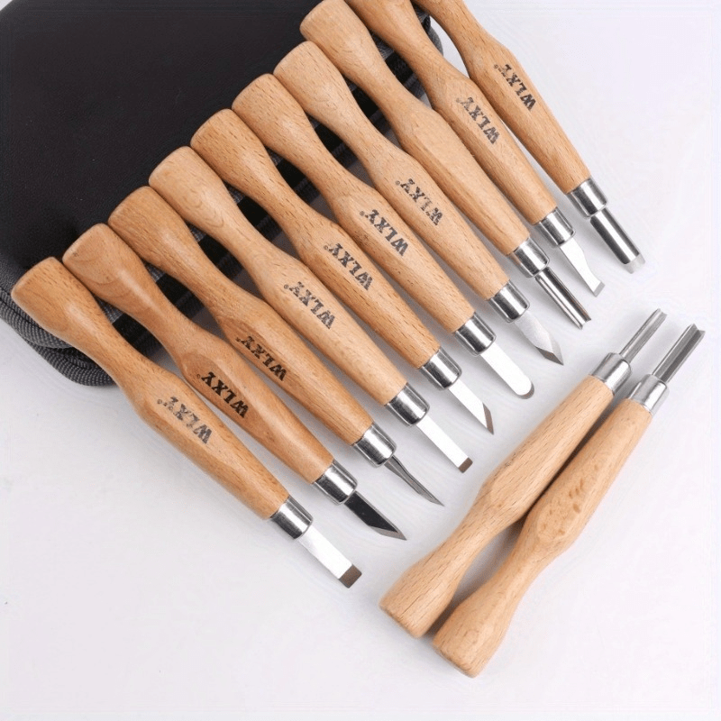 Chisel Set Wood - Juego de 12 cinceles y cuchillos