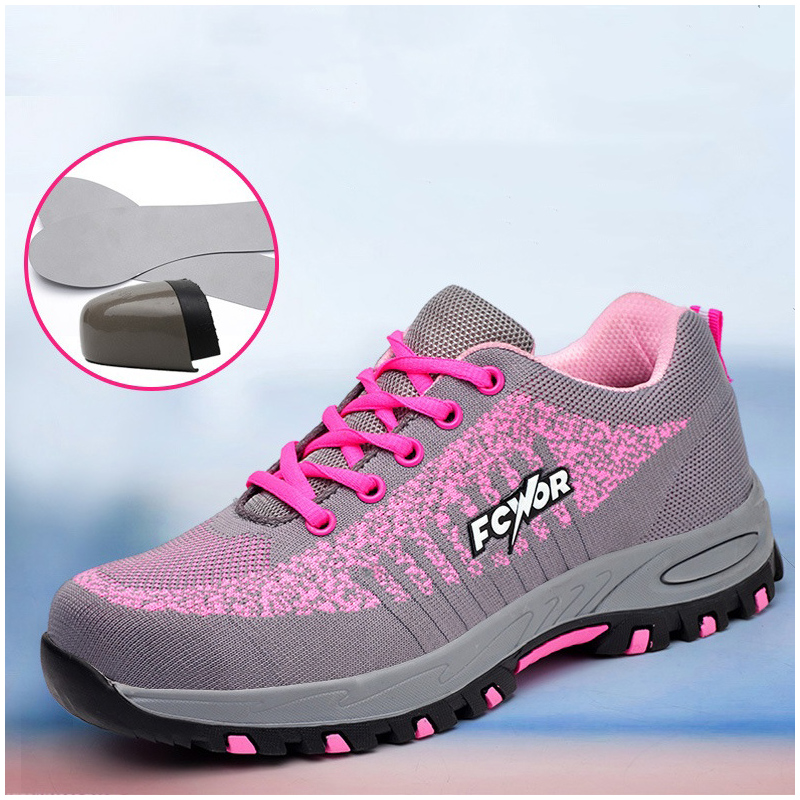 Tools Work - Zapatos de seguridad rosas para mujer,