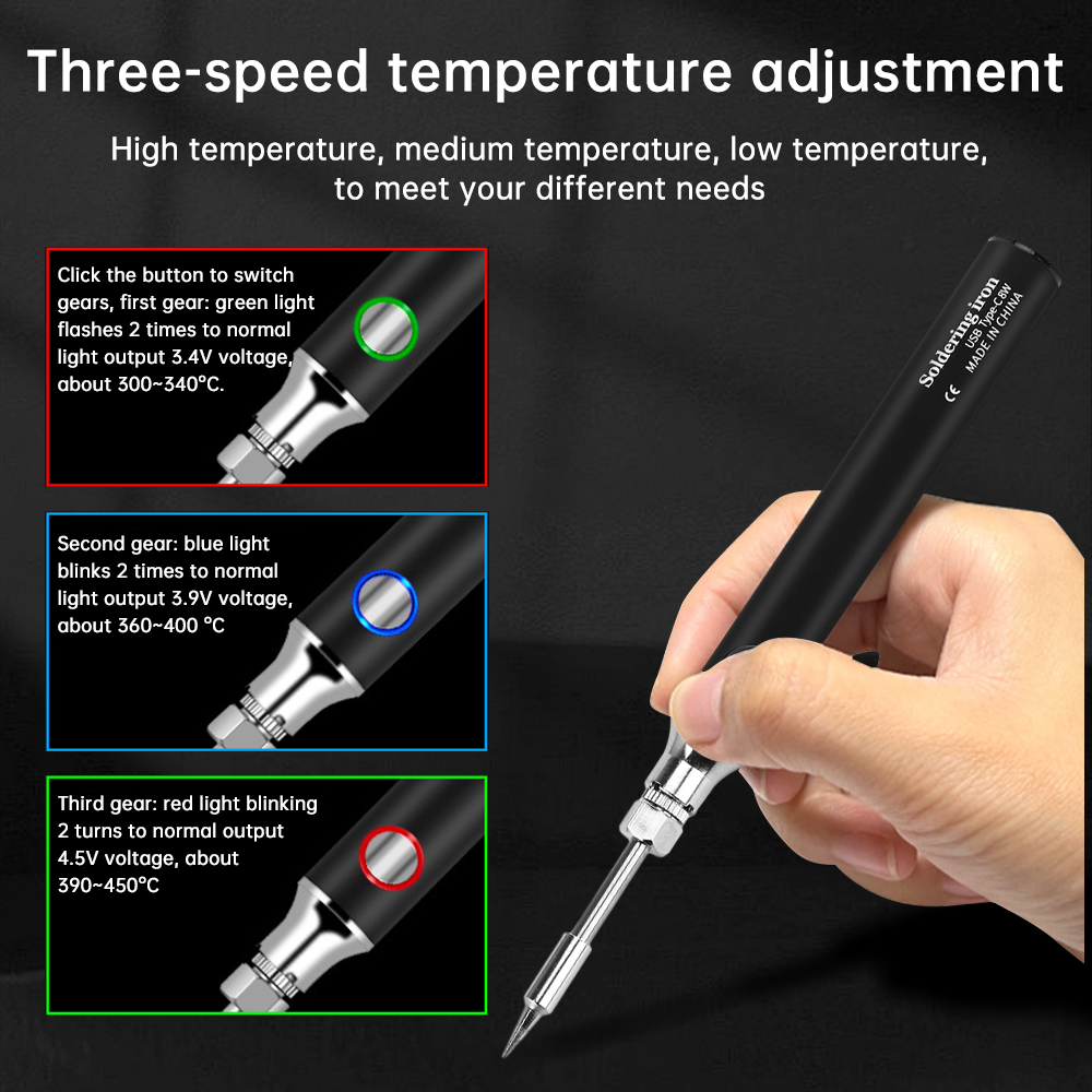 Mini Soldador USB Tipo-C, 3 Ni - Tools For Electronic Workshop reseña y precio