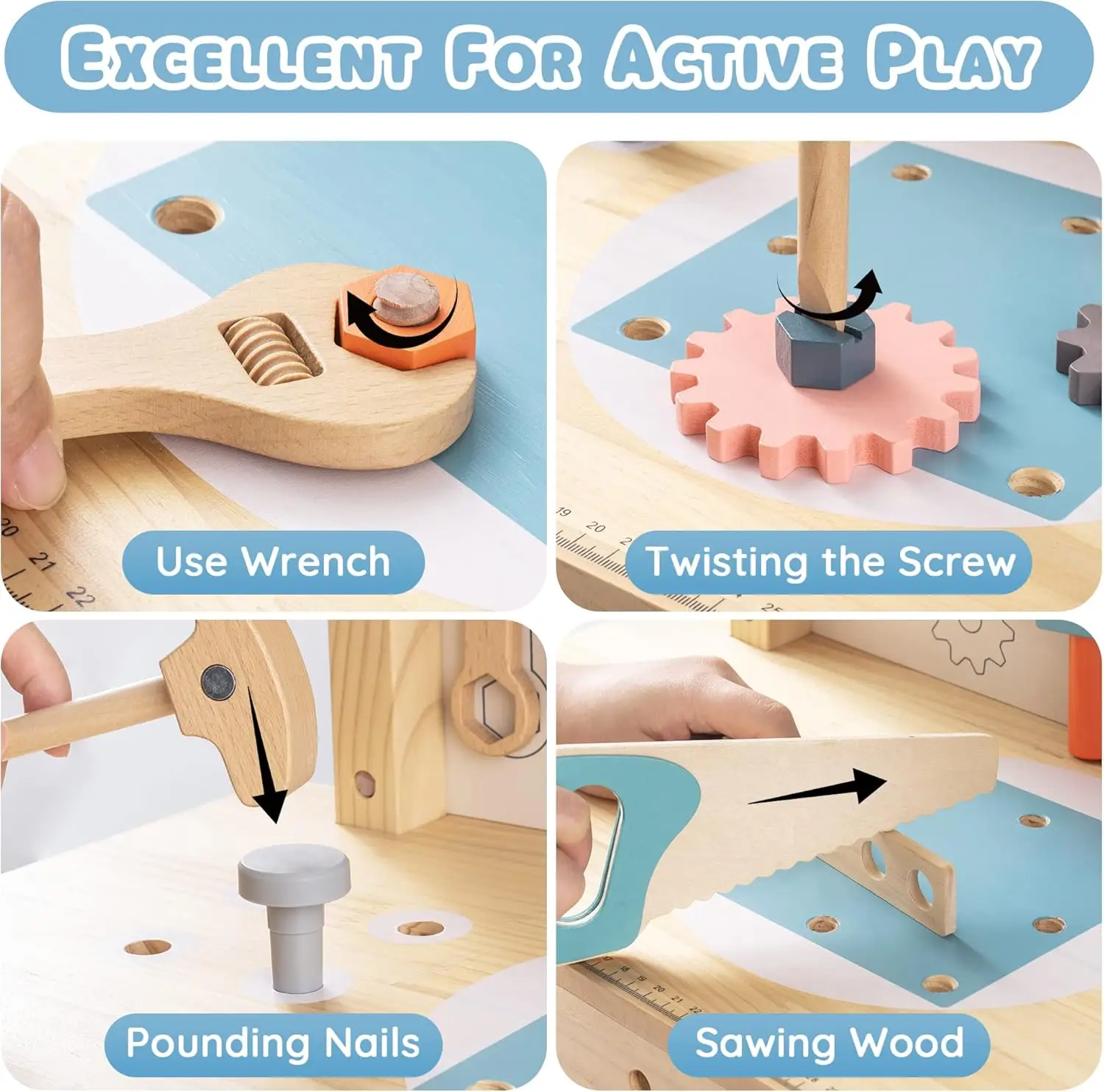 Robotime Robud Juego de banco  - Tools Workshop For Kids reseña y precio